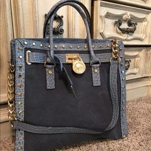 Michael Kors Large Denim & Leather Tote